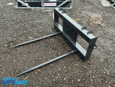New JCT Bale Spear Skid Steer Attachment, Universal Quick Attach, Has Two Spears that Stick Out...