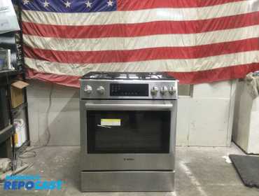 newer Bosch  stainless steel  gas range 5 burner high efficiency energy star Range