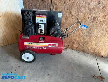 Sanborn 3hp portable air compressor works good per seller