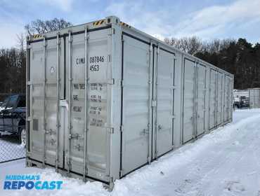 2025 40’L x 8’W x 9’ 6”T High Cube Shipping/Ground Container, swing doors on one end and four...