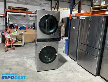 LG Thin Q 4.5 Cu. Ft. HE Smart Front Load Washer and 7.4 Cu. Ft. Electric Dryer WashTower with...