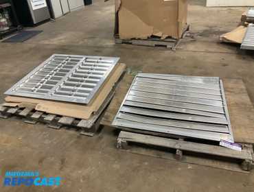 (2) aluminum wall mount exhaust shutters, both have some damage, one is approx 36” x 36” and the...