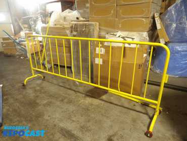 New Crowd Control Barrier; Casters, 40-1/2" h x 8-1/2"lg., 20"w, yellow, includes removeable feet...