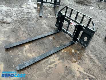 New JCT 60” Fork Skid Steer Attachment, Quick Attach Carriage with Two 60” Forks, Forks are 4” Wide