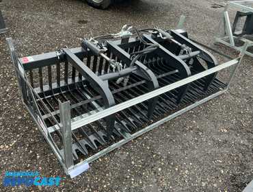 New JCT 84” Rock Bucket Grapple Skid Steer Attachment, Universal Quick Attach, Two Hydraulic...