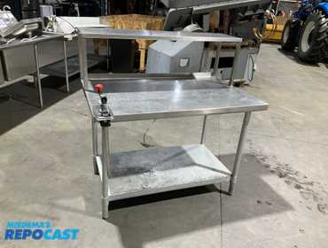 Stainless Steel Prep Table with a Mounted Manual Can Opener- 48”x30”x49”