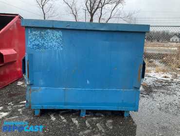 Steel Garbage Dumpster 73-1/2”D, 75”W, and 63” to the Highest Point 