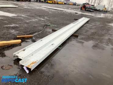 (2) 12”T x 4”W x approx 32’ long steel I beams, approx 3/16” thick steel, used