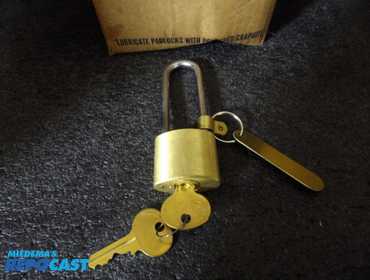 ot of 12 new wilson bohannan brass shackle padlock, 3" shackle padlock with tag and keys, model ...