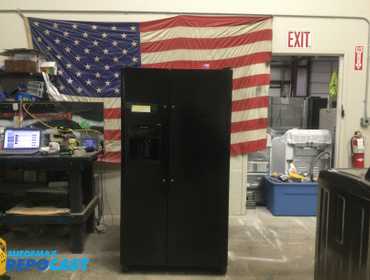 Frigidaire black side by side refrigerator  energy star high efficiency  Refrigerator: Side x Side