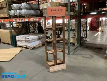 Bulleit frontier distilling whiskey wooden 4-shelf display 