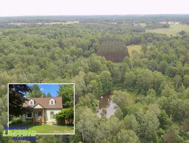 Home, Outbuildings, and 79 acres in Evart, MI being offered in 2 separate parcels, scheduled to end at 7 p.m. on August 13, 2025.