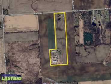 LASTBIDrealestate.com Online Real Estate Auction on November 12, 2025 of 22.87 Acres of Agricultural Land, Outbuildings and a Pond in Croswell, MI