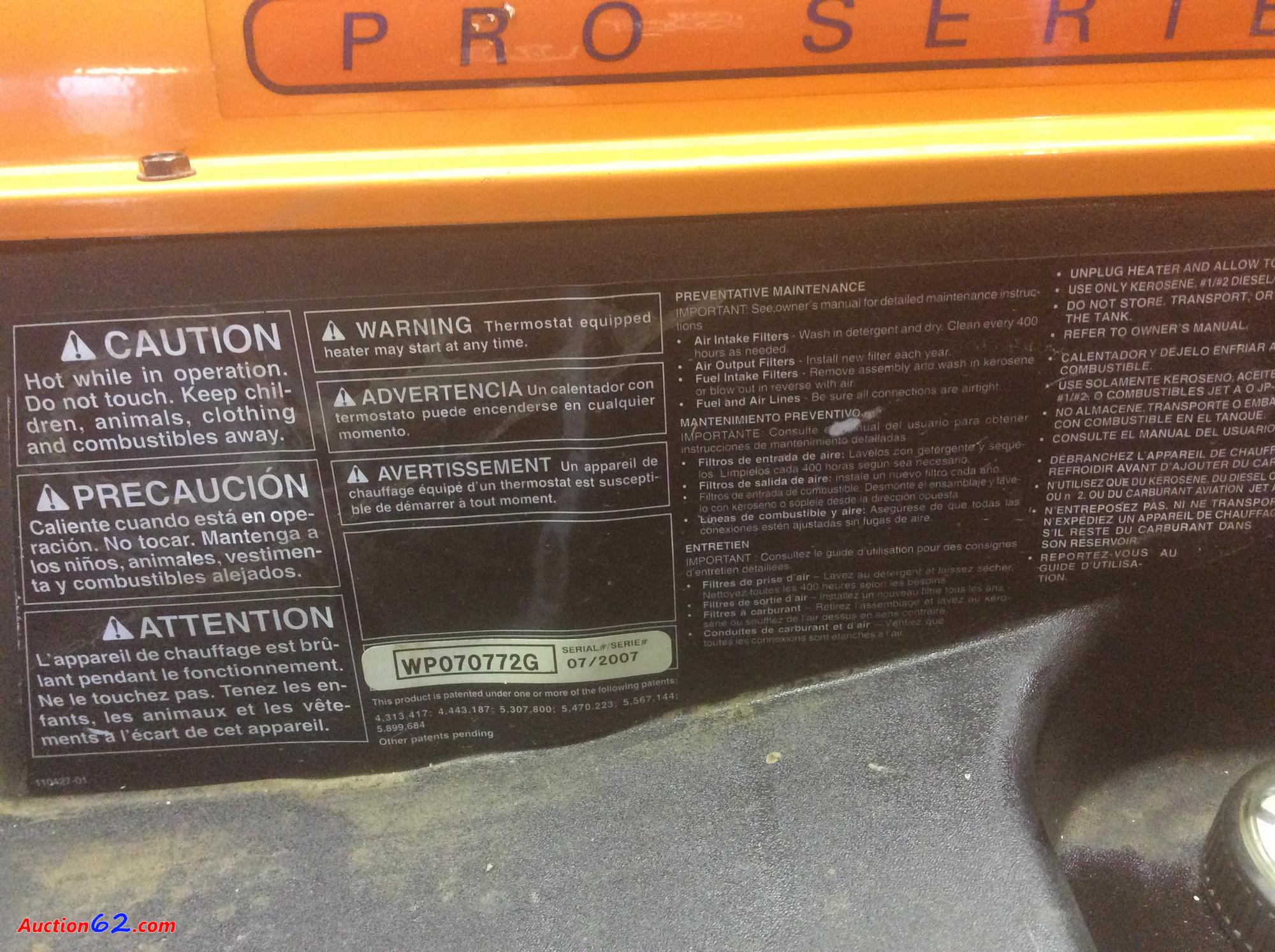 Auction62.com | All Pro 170T Portable Torpedo Heater....