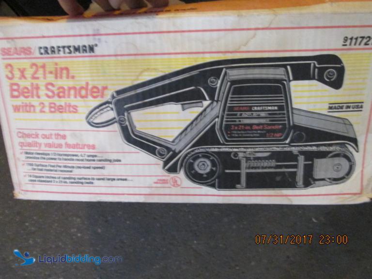 LiquidBidding Craftsman 7A 3X21 BELT SANDER, 1/2 HP,...
