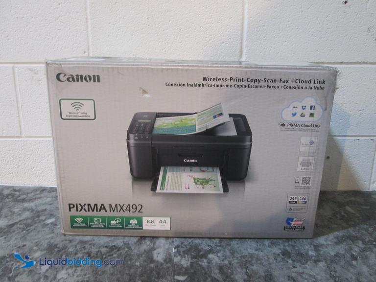 Canon® PIXMA MX492 Wireless/Print/Copy/Scan/Fax & Cloud Link.  With mobile device printing, scan...