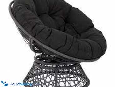 *Alabaster, Alabama* OSP Home Furnishings Wicker Papasan Chair with 360-Degree Swivel, 40” W x 36...