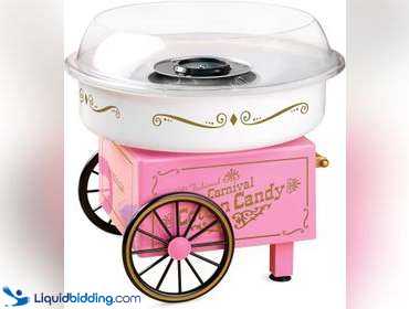 Nostalgia Cotton Candy Machine - Retro Cotton Candy Machine for Kids with 2 Reusable Cones, 1...