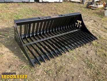 New Tomahawk 66” Rock Bucket, Universal Skid Steer Quick Attach 