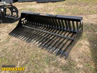 New Tomahawk 72” Rock Bucket, Universal Skid Steer Quick Attach 