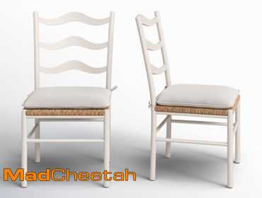 (SET OF 2) Birch Lane Rosalie Ladder Back Side Chair in White/Brown DVKS1429 - UNUSED Condition:...