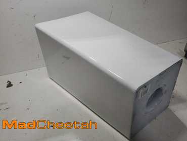 Vigoro 11.5 in. Harmony Medium Bright White Plastic Square Planter (11.5 in. L x 11.5 in. W x 20...