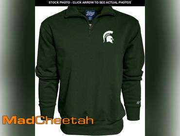 Blue 84 Michigan State Spartans Men's T-Shirt - Forest Green Team Color Football Fan Shirt - View #4