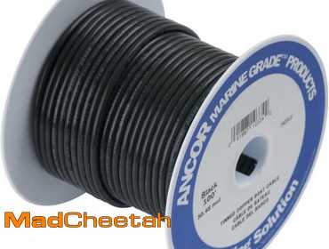Ancor Filo Di Rame Stagnato 12 AWG (3 Mm²) – Nero – 7,6 Metri (25 Ft)