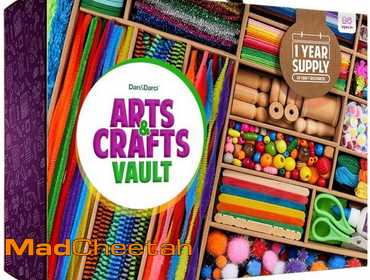 Dan&Darci Arts and Crafts Vault - Craft Supplies Kit in a Box for Kids Ages 4 5 6 7 8 9 10 11 &...