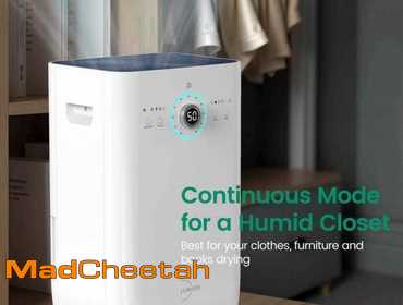 Edendirect 125 pt. 8,500 sq. ft. Quiet Portable Dehumidifier in White for Home, with Built-in...