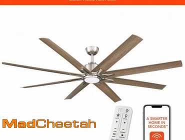 Home Decorators Collection Kensgrove II 72 in. Smart Indoor/Outdoor Brushed Nickel Ceiling Fan...